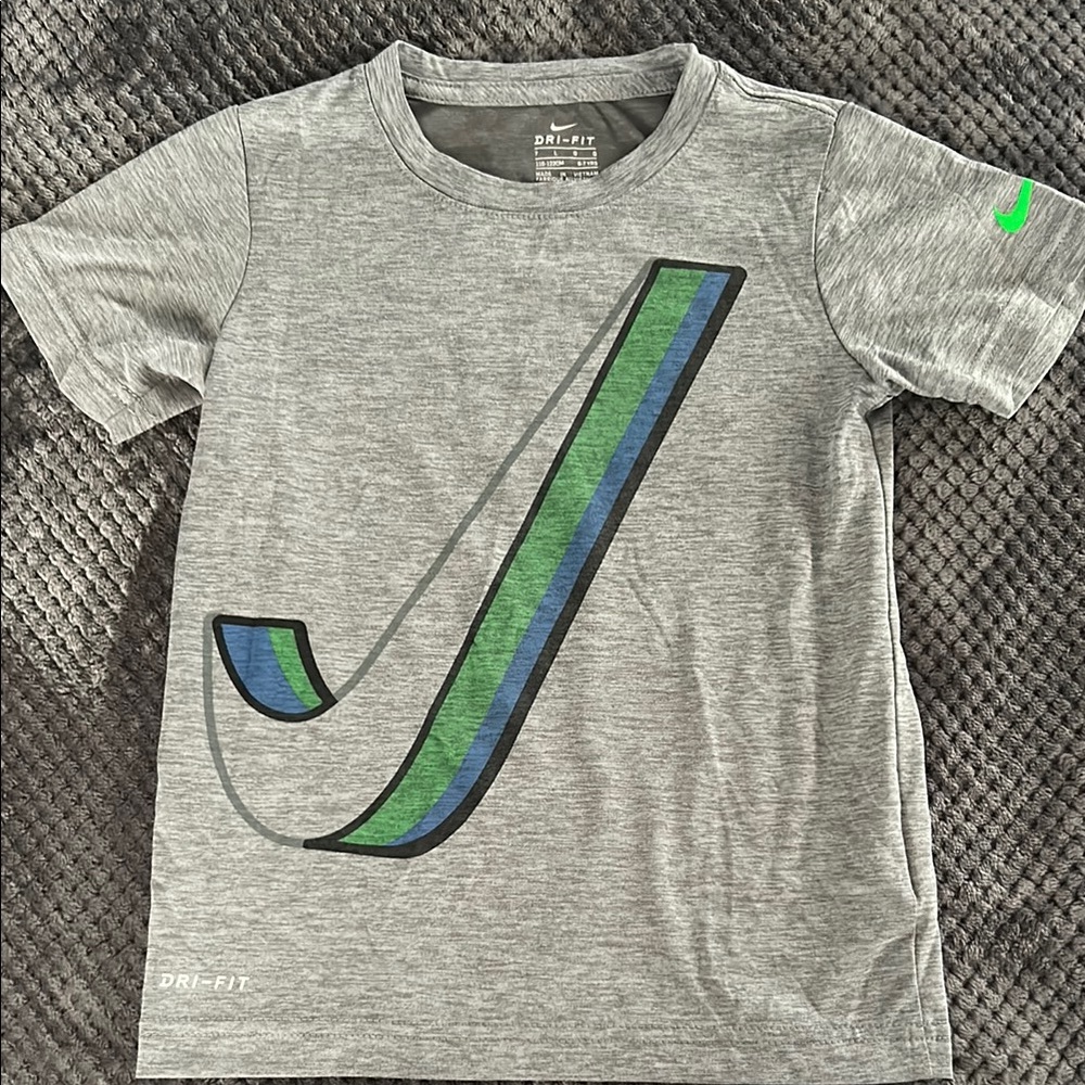 Nike Gray and Blue Short Sleeve Tee